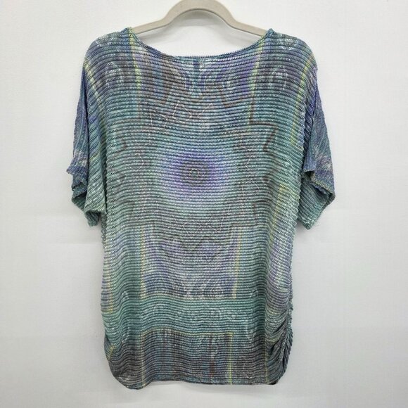 Maurices Womens Metallic Ribbed Top w/Ruched Side Hem Multicolor‎ 1X Boho Fairy - Picture 4 of 14
